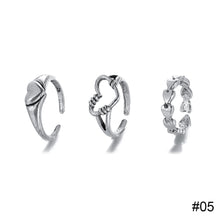 Load image into Gallery viewer, Creative Simple Retro Open Heart Ring Set Hollow Niche Design Ring Women Jewelry Accessories Gift