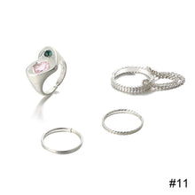 Load image into Gallery viewer, Creative Simple Retro Open Heart Ring Set Hollow Niche Design Ring Women Jewelry Accessories Gift