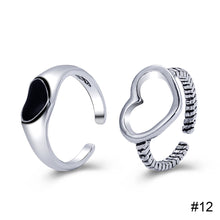 Load image into Gallery viewer, Creative Simple Retro Open Heart Ring Set Hollow Niche Design Ring Women Jewelry Accessories Gift