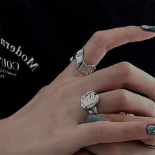 Load image into Gallery viewer, Personalized Niche Design Ring Irregular Opening Adjustable Ring Plain Circle Texture Ring Jewelry Accessories