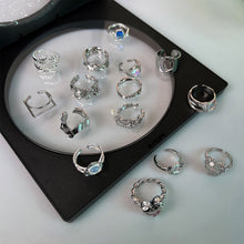Load image into Gallery viewer, Personalized Niche Design Ring Irregular Opening Adjustable Ring Plain Circle Texture Ring Jewelry Accessories