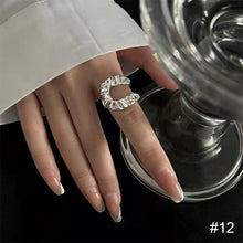 Load image into Gallery viewer, Personalized Niche Design Ring Irregular Opening Adjustable Ring Plain Circle Texture Ring Jewelry Accessories