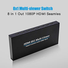 Load image into Gallery viewer, 4K HDMI Multiviewer 8x1 1080p Quad Screen Multi Viewer 8 in 1 seamless hdmi switcher Switch for PS4 DVD Camera PC To TV Monitor