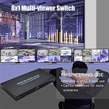 Load image into Gallery viewer, 4K HDMI Multiviewer 8x1 1080p Quad Screen Multi Viewer 8 in 1 seamless hdmi switcher Switch for PS4 DVD Camera PC To TV Monitor