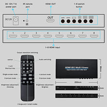 Load image into Gallery viewer, 4K HDMI Multiviewer 8x1 1080p Quad Screen Multi Viewer 8 in 1 seamless hdmi switcher Switch for PS4 DVD Camera PC To TV Monitor