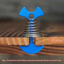 Load image into Gallery viewer, 5/10Pcs Tent Rope Buckle Adjustable Plank Floor Spring Fishbone Anchor Tent Pegs Awning Fixed Nails Camping Tent Hooks