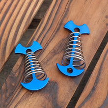 Load image into Gallery viewer, 5/10Pcs Tent Rope Buckle Adjustable Plank Floor Spring Fishbone Anchor Tent Pegs Awning Fixed Nails Camping Tent Hooks