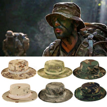 Load image into Gallery viewer, Men Hunting Hiking Outdoor Camo Sun Caps Camouflage Hat Tactical US Army Bucket Hats Military Panama Summer Cap