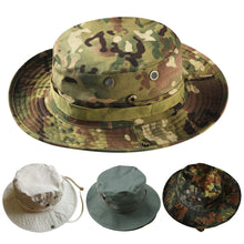 Load image into Gallery viewer, Men Hunting Hiking Outdoor Camo Sun Caps Camouflage Hat Tactical US Army Bucket Hats Military Panama Summer Cap