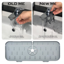 Load image into Gallery viewer, Silicone Faucet Mat Faucet Water Catcher Mat Kitchen Faucet Sink Splash Guard Sink Draining Pad Behind Faucet Drip Protector