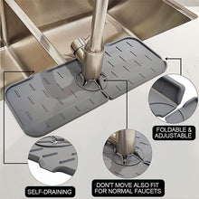 Load image into Gallery viewer, Silicone Faucet Mat Faucet Water Catcher Mat Kitchen Faucet Sink Splash Guard Sink Draining Pad Behind Faucet Drip Protector