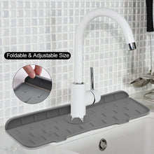 Load image into Gallery viewer, Silicone Faucet Mat Faucet Water Catcher Mat Kitchen Faucet Sink Splash Guard Sink Draining Pad Behind Faucet Drip Protector