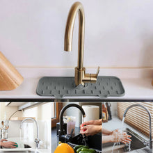 Load image into Gallery viewer, Silicone Faucet Mat Faucet Water Catcher Mat Kitchen Faucet Sink Splash Guard Sink Draining Pad Behind Faucet Drip Protector