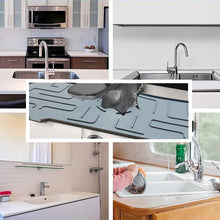 Load image into Gallery viewer, Silicone Faucet Mat Faucet Water Catcher Mat Kitchen Faucet Sink Splash Guard Sink Draining Pad Behind Faucet Drip Protector
