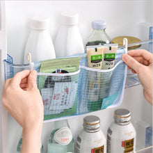 Load image into Gallery viewer, Refrigerator Storage Mesh Bag Hanging Household Classification Storage Bag Double Compartment Refrigerator Storage Hanging Bag