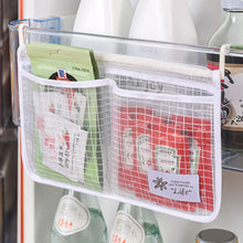 Load image into Gallery viewer, Refrigerator Storage Mesh Bag Hanging Household Classification Storage Bag Double Compartment Refrigerator Storage Hanging Bag
