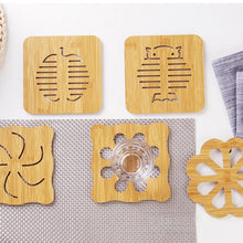Load image into Gallery viewer, Wooden Coaster Cute Kitchen Fibre Wood Board Anti-heat Hot Pot Table Place Mat Coaster Anti Slip Pad