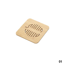 Load image into Gallery viewer, Wooden Coaster Cute Kitchen Fibre Wood Board Anti-heat Hot Pot Table Place Mat Coaster Anti Slip Pad