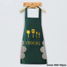 Load image into Gallery viewer, Waterproof Kitchen Apron Hand-wiping Oil-Proof Cooking Apron Chef Apron With Big Pocket Women Baking BBQ Accessories