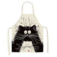 Load image into Gallery viewer, Cute Waterproof Kitchen Apron Cartoon Cat Household Oil-Proof Coffee Chef Apron Women Baking BBQ Accessories