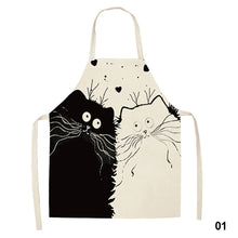 Load image into Gallery viewer, Cute Waterproof Kitchen Apron Cartoon Cat Household Oil-Proof Coffee Chef Apron Women Baking BBQ Accessories