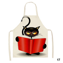 Load image into Gallery viewer, Cute Waterproof Kitchen Apron Cartoon Cat Household Oil-Proof Coffee Chef Apron Women Baking BBQ Accessories
