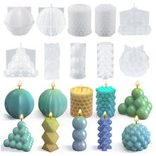 Load image into Gallery viewer, Multi-Style Geometric Bubble Ball Silicone Candle Plaster Mold Spherical Lantern Crystal Resin Soap Gypsum Chocolate Mould Decor