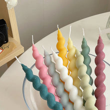 Load image into Gallery viewer, DIY Long Spiral Pillar Silicone Candle Molds for Making Romantic Candle Dinner Injection Wax Silicone Mould Craft Home Decor