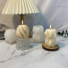 Load image into Gallery viewer, DIY Geometric Wave Stripe Column Silicone Candle Mould Rotating Silicone Candle Mould for Aromatherapy Home Decor