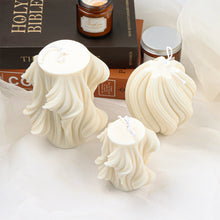Load image into Gallery viewer, DIY Geometric Wave Stripe Column Silicone Candle Mould Rotating Silicone Candle Mould for Aromatherapy Home Decor