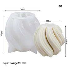 Load image into Gallery viewer, DIY Geometric Wave Stripe Column Silicone Candle Mould Rotating Silicone Candle Mould for Aromatherapy Home Decor