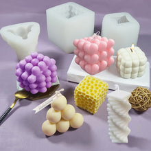 Load image into Gallery viewer, 3D Cube Honeycomb Scented Candle Plaster Silicone Mold Food Grade Chocolate Mousse Baking Molds Aromatherapy Home Decoration