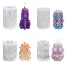 Load image into Gallery viewer, Creative Carved Silicone Candle Mold for DIY Aromatherapy Candle Plaster Ornaments Soap Epoxy Resin Mould Handcrafts Making