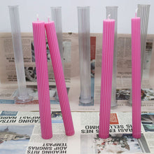 Load image into Gallery viewer, 1PC DIY Long Pole Stripe Candle Mold Soap Making Large Cylinder Rib Church Party Handmade Craft Candle Making For Church Home