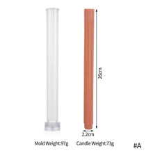 Load image into Gallery viewer, 1PC DIY Long Pole Stripe Candle Mold Soap Making Large Cylinder Rib Church Party Handmade Craft Candle Making For Church Home