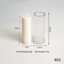 Load image into Gallery viewer, 1PC DIY Long Pole Stripe Candle Mold Soap Making Large Cylinder Rib Church Party Handmade Craft Candle Making For Church Home
