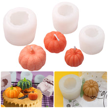 Load image into Gallery viewer, 3D Pumpkin Silicone Mold DIY Halloween Candle Wax Mould Handmade Resin Soap Mousse Chocolate Cake Molds Home Decoration