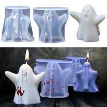 Load image into Gallery viewer, 3D Ghost Silicone Candle Mold Resin Drop Glue Chocolate Soap Scented Candle Making Mould Halloween Ornament Party Decor