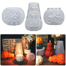 Load image into Gallery viewer, Halloween Pumpkin Candle Silicone Mold DIY Candle Making Soap Resin Chocolate Beeswax Mold Christmas Gifts Craft Home Decor