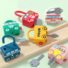 Load image into Gallery viewer, Kids Learning Lock with Key Educational Preschool Numbers Matching Counting Montessori Car Games Toys Teaching Aids Toys