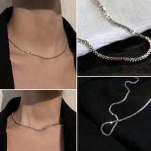 Load image into Gallery viewer, Fashion Popular Silver Colour Sparkling Clavicle Chain Choker Summer Necklace for Women Fine Jewelry Wedding Party