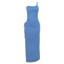 Load image into Gallery viewer, Fashion Sexy Solid Color Tube Top Slit Slim Fit Hollow Off Shoulder Temperament Long Sheath Dress