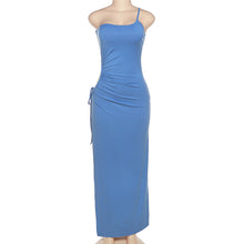 Load image into Gallery viewer, Fashion Sexy Solid Color Tube Top Slit Slim Fit Hollow Off Shoulder Temperament Long Sheath Dress