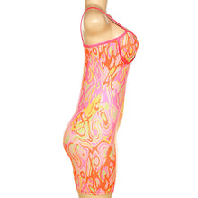 Load image into Gallery viewer, Sexy Babes Artistic Line Print Summer Suspenders Halter Lowcut Short Strapless Back Slim Hip Dress