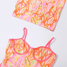 Load image into Gallery viewer, Sexy Babes Artistic Line Print Summer Suspenders Halter Lowcut Short Strapless Back Slim Hip Dress