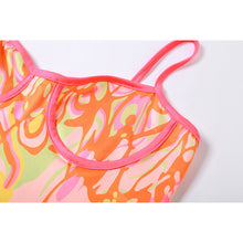 Load image into Gallery viewer, Sexy Babes Artistic Line Print Summer Suspenders Halter Lowcut Short Strapless Back Slim Hip Dress