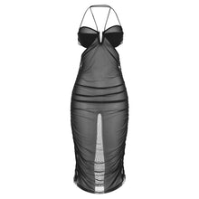 Load image into Gallery viewer, New Sexy Hot Girl Tube Halterneck Open Back Mesh Perspective Pleated Slim Fit Hip Dress