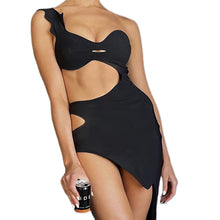 Load image into Gallery viewer, Sexy Cutout Irregular Hollow Solid Color Summer Slim Fit Hip Sheath Dress For Nightclub Party Dating