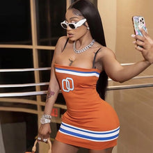Load image into Gallery viewer, Sexy Tube Top Backless Off Shoulder Striped Print Contrast Color Sling Slim Fit Pack Hip Slip Dress