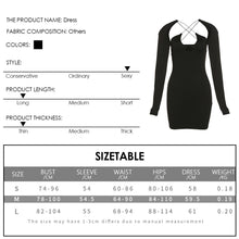 Load image into Gallery viewer, Sexy Lowcut Hollow Solid Color Open Back Halterneck Long Sleeve Summer Short Slim Fit Wrap Hip Dress